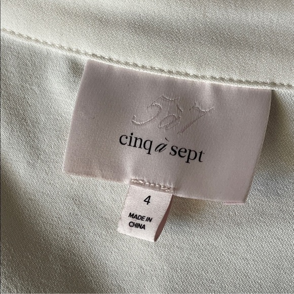 ✨NEW✨Cinq à Sept Elina Gathered Shirtdress Ivory Collared Button Down Dress - Picture 8 of 11